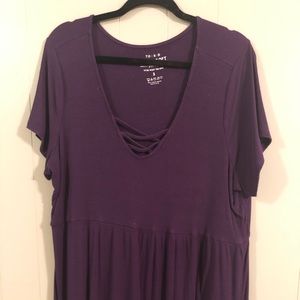 Strappy front purple top
